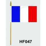 Wholesale Customized Country hand flag with wooden hand flag pole with high quality and any size