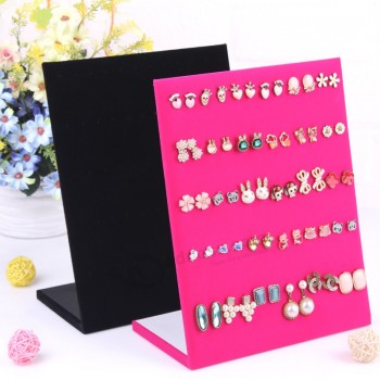 25*20cm Wholesale 2015 Hot Selling New Black Color 30 Pair L-type Jewelry Holder Organizer Earrings