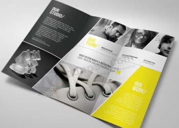 A4 tri-fold brochures flyers leaflets printing matte uncoated recycled paper foldaway brochures