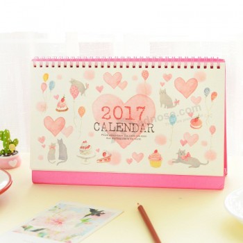 2017 Kawaii Cats & Heart Calendar Planner Diy-calendar Desk Organizer Office Calendar To Do List Des