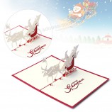 크리스마스 카드 3d 팝업 메리 크리스마스 시리즈 산타의 수 제 사용자 지정 인사말 카드 크리스마스입니다