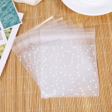 100PC/3크기 흰색 도트 투명한 젖빛 비닐 봉투를 포장하십시오