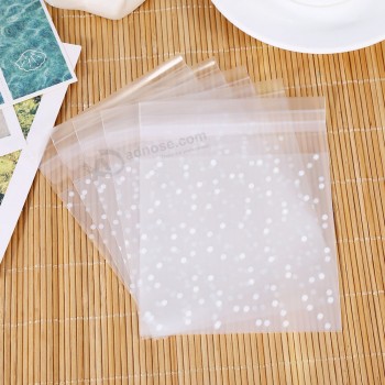 100pcs/pack 3size White Dots Transparent Frosted Plastic Bag with your logo
