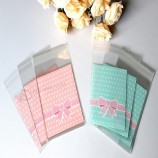 100Pcs bag OPP Plastic package bag Lovely Pink or Blue Bow Design Cake gift Packages Candy Pack pape