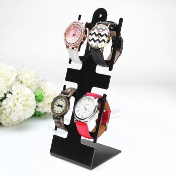 Hot New Clear Black Plastic Watch Bracelet Jewelry Display Stand 4-Holder Rack General Showcase Shel
