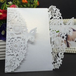 20Pcs Delicate Carved Butterlies Romantic Wedding Party Invitation Card Envelope Invitations for Wed