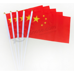 Low Price Plastic Pole Red Hand Flag For Sale
