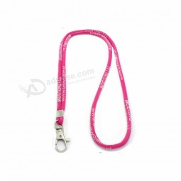 Custom printed polyester round id card rope personalized lanyard for badge holders with your logo