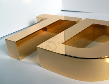 3D mode amende soudage miroir en acier inoxydable lettres