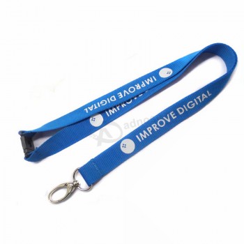 Custom Silk screen personalized lanyard printing with Plastic Release Buckle for badge holders