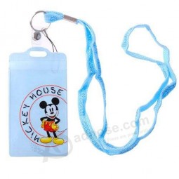 Custom plastic badge holder personalized lanyards with id pouch and your logo