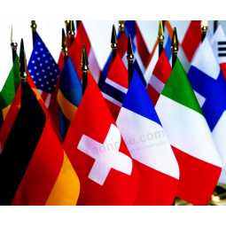 Groothandel polyester hand zwaaiende vlaggen van de wereld