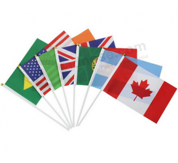 Banderas impresas personalizadas banderas de mano del mundo