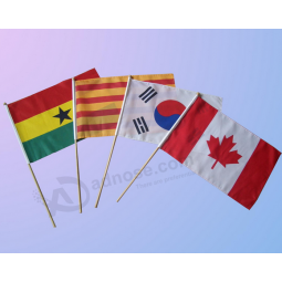 Custom Small Size Wooden Pole Hang Flag Factory