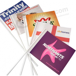 Wooden Pole Hand Waving Flags for Advertising