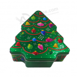 Caixa personalizada da lata dos doces da forMa da árvore de Natal