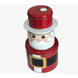Christmas man shaped candy tin box