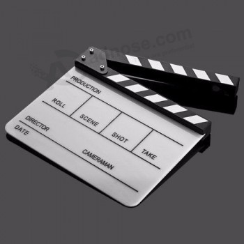 Acrylic lucite Clapper board Director TV Film Movie Cut Action Scene Clapper Board with high quality