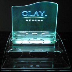 Custom Acrylic Cosmeic Organizer, Lucite Plexiglass Clear Cosmetic Display Stands with Logo Printing