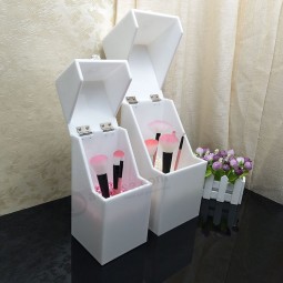 White Acrylic Makeup Brush Display Box