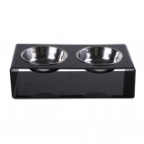 Modern Designer Style Black Acrylic Pet Feeder