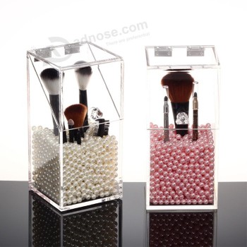 CLair boîte de rangement cosmétique en pLexigLas anti-poussière/Boîte de support de brosse de maquiLLage acryLique