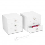 Luxurious White Acrylic Makeup Organizer 3 Drawers