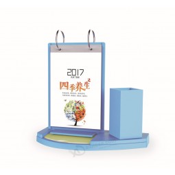 Desktop Colorful Plastic Acrylic Calendar with Pen Holder Custom Wholesale