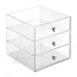 Clear Acrylic Makeup Organizer with 3 Drawers Wholesale 