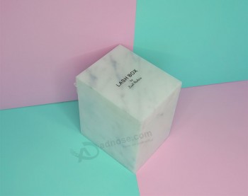 White Luxury Acrylic Eyelash Packaging Box Wholesale 