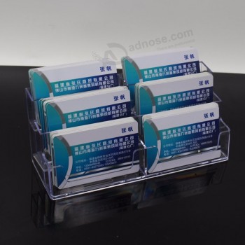 6 Slots Clear Acrylic Plastic Business Card Holder Wholesale 