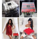 36PCS Wedding Rose Clear Acrylic Rose Box/ Flower Packaging Box Wholesale 