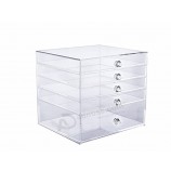 5 Drawer Acrylic Cosmetic Makeup Display Box Wholesale 