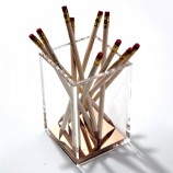 Rose Gold Square Acrylic Pen Pencil Ruler Holder Wholesale 