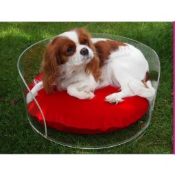 Oval Shape Clear Acrylic Curved Bed for Dog