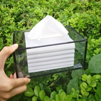 Durable Tissue Holder Rectangle Napkin Organizer Acrylic Box