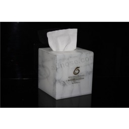 Marble Texture Luxury Square Acrylic Tissue Box