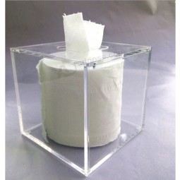 Clear Acrylic Mirror Square Tissue Box Cover Napkin Holder Organizer Stand