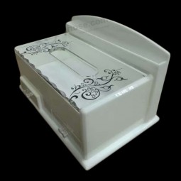 Wholesale White Hotel Multi-Functional Acrylic Tissue Box with Drawer