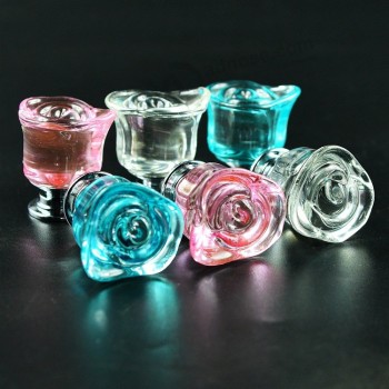 Rose Shape Crystal Drawer Cabinet Knobs Wholesale 