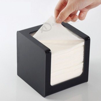 China Manufacturer Custom Black Lucite Acrylic Tissue Memo Box