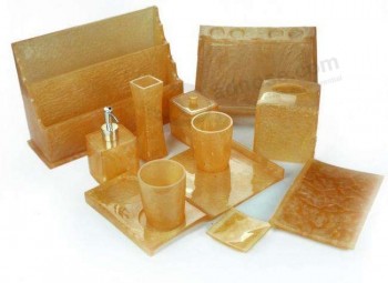 5 Piece Noble Gold Acrylic Bathroom Accessories