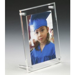 Slant-Back Design Picture Frame, Clear Acrylic 5X7 Inches Wholesale 