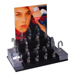 Acrylic Watch Display Stand with Logo Poster at Back