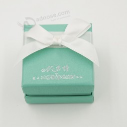 Customized high-end Cardboard Gift Packaging Jewelry Box with Ribbon Bow with your logo