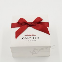 Customized high-end New Style Cardboard Paper Packaging Gift Box with Ribbon Bow with your logo