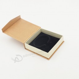 Wholesale customized high-end Silver Stamping Kraft Paper Velvet Carton Cardboard Box with your logo