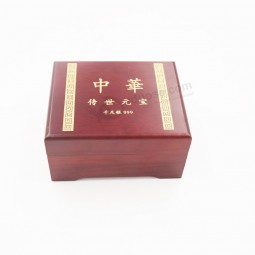 Wholesale customized high quality Factory Price Golden Printing Wooden Packing Box with your logo