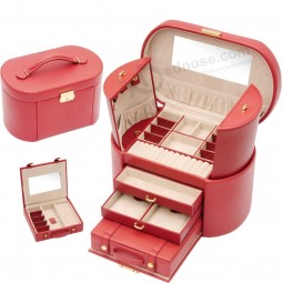 Fashion Light Gold Leather Jewelry Storage Box Jewelry Box Custom
