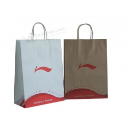 Custom Kraft Paper Shopping Bag with Twisted Handle Wholesale